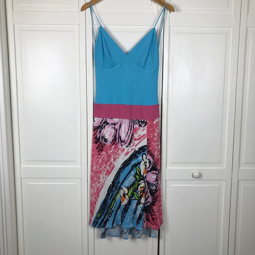 Y Yigal Floral Print Bloom Low Back Dress NWT